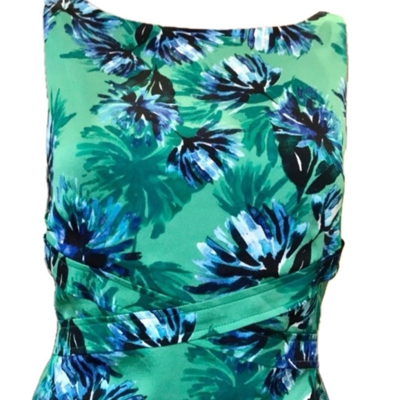 Banana Republic Green Blue Floral Sundress | Size 14 | - Picture 4 of 6